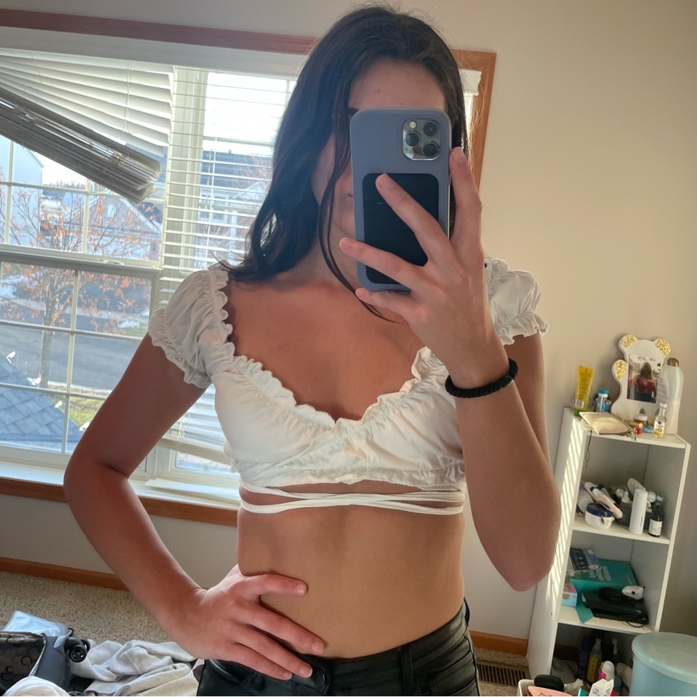 Adika White Wrap Top